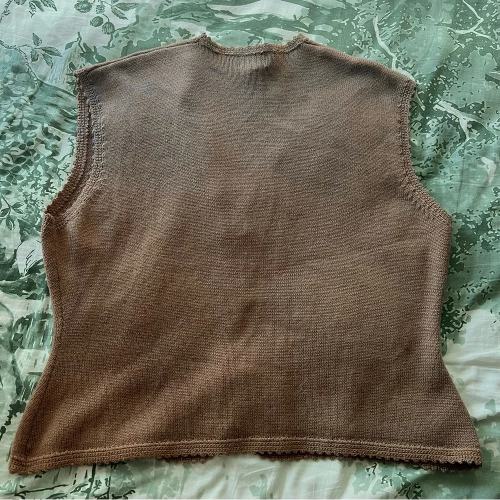 Vintage Koret Floral Embroidered Knit Sweater Vest - Picture 4 of 14